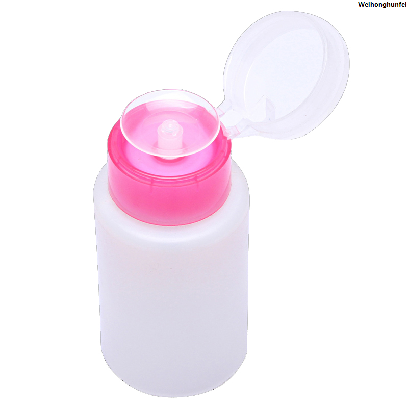 WeihonghunfeiEmpty Nail Art Polish Clean Bottle Clear Pump Dispenser Liquid UV Gel Polish Cleanser Remover Bottle Tools Pink Black Bargain price