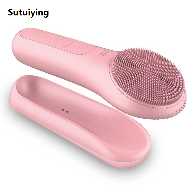 Sutuiying Sonic Waterproof Facial Cleansing Brush for Men Women Rechargeable New Exfoliating Electric Face Scrubber Cleanser Brush