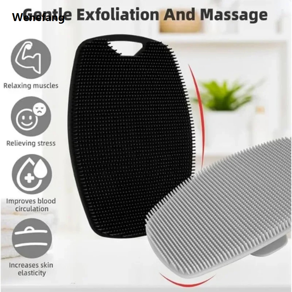 Wenefang 1pc Soft Silicone Exfoliating Brush Cleanser Body Cleansing Scrubber Shower Gentle Massage Bath Brush For Men