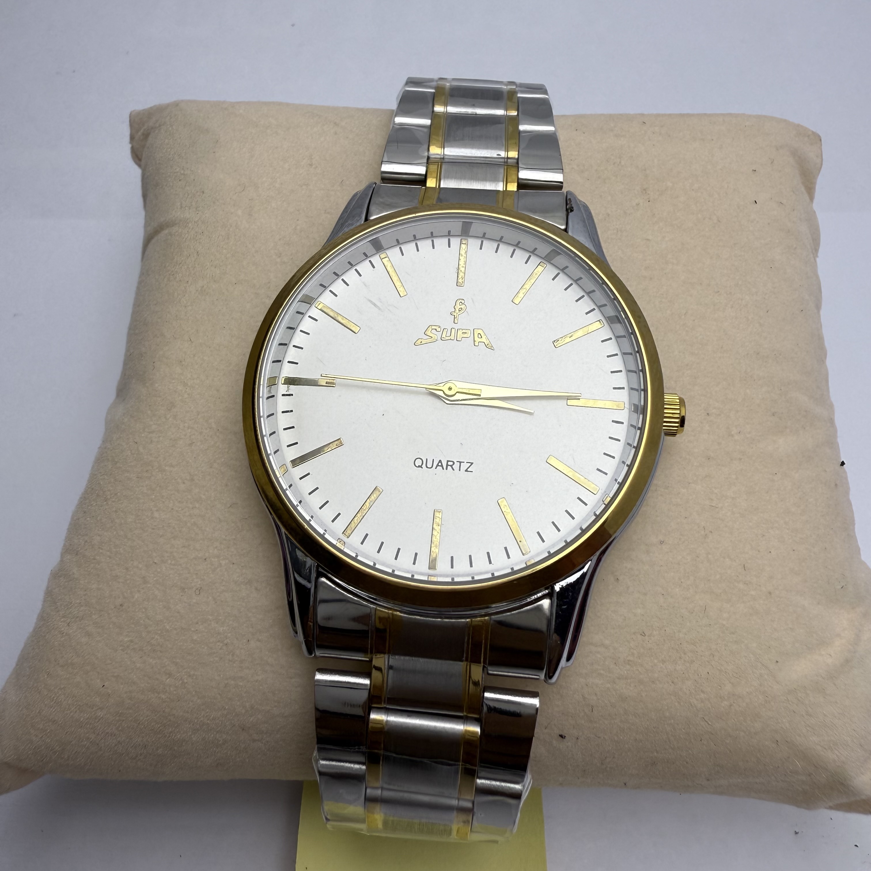 White Dial Water Proof Stainless Steel Two tone Color Round Shape Chronograph Design Casual Watch For Men || By Time Plaza