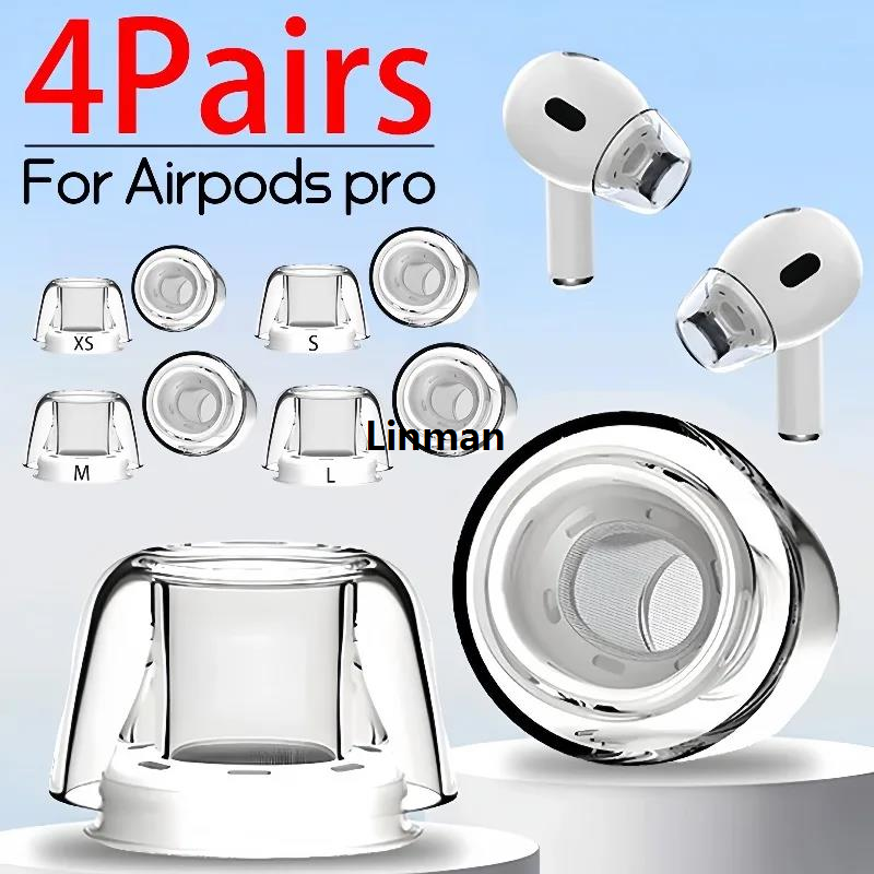Linman NEW 4-1Pairs New Transparent Replacement Earplug for AirPods Pro DSales promotion ustproof Anti-slip Ear Plugs Soft Silicone Ear Tip for AirPods Pro
