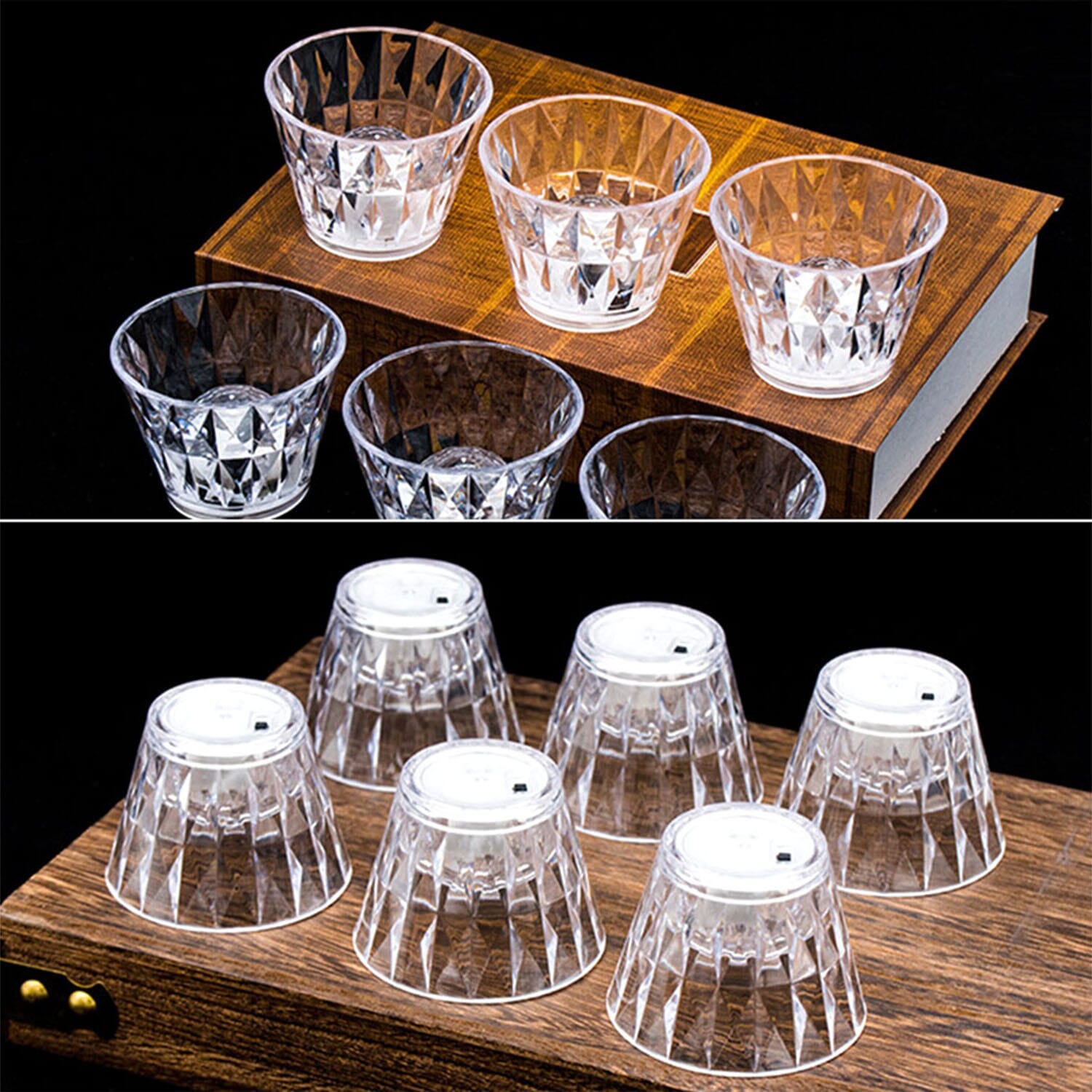 Transparent LED Lamp Home Decor Creative Durable Crystal Clear Acrylic White Ambient Light