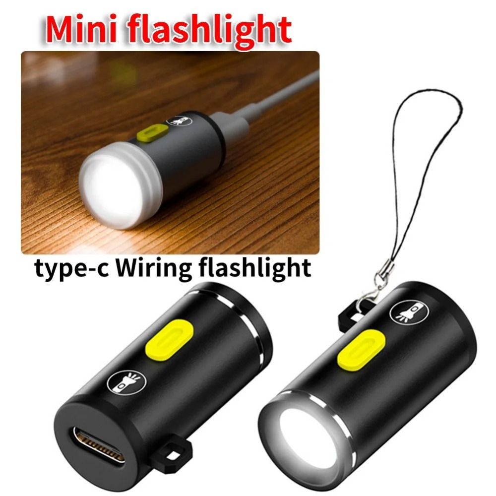 LED Torches High Brightness Mini Flashlight Plug Play Without Battery Keychain Flashlight Durable Waterproof Portable Pocket Flashlight Emergency