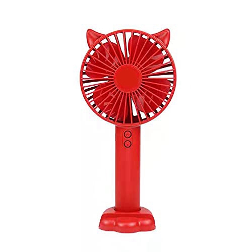 FORIDE Handheld Electric Fan 3-Speed Variable Speed Mini Portable Rechargeable Desktop Night Light Silent Fan, With Battery-D