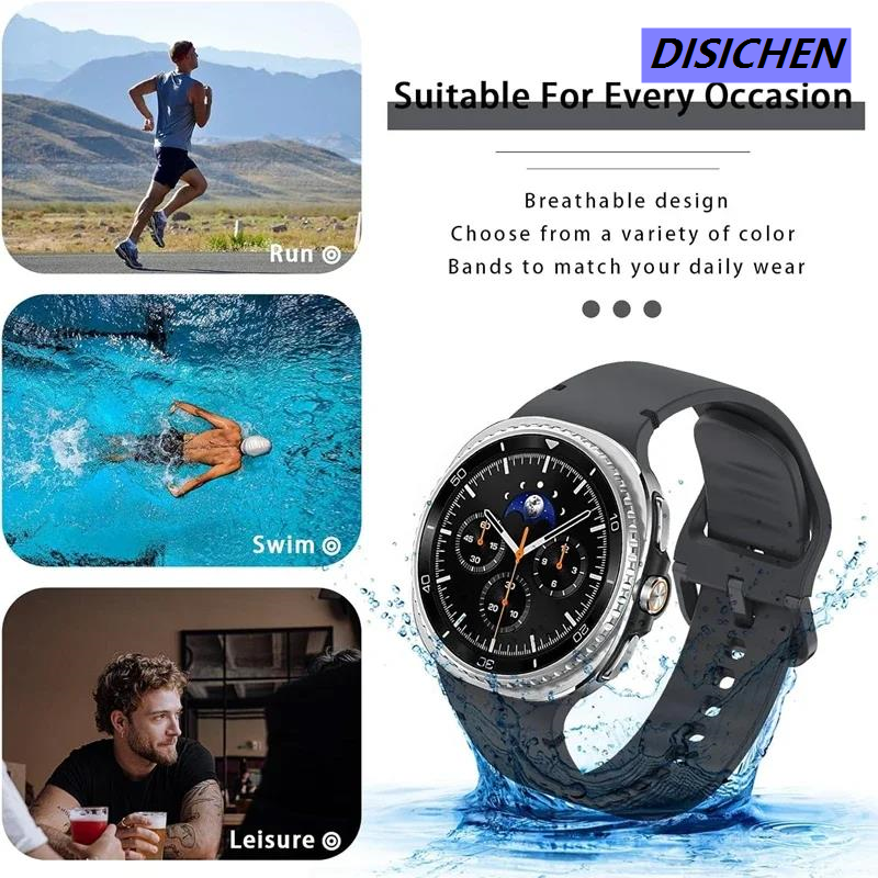 DISICHEN Silicone Strap For Samsung Galaxy Watch 8 40mm 44mm Official Stitch Comfortable Wristband Galaxy For Watch 8 Classic 46mm Correa