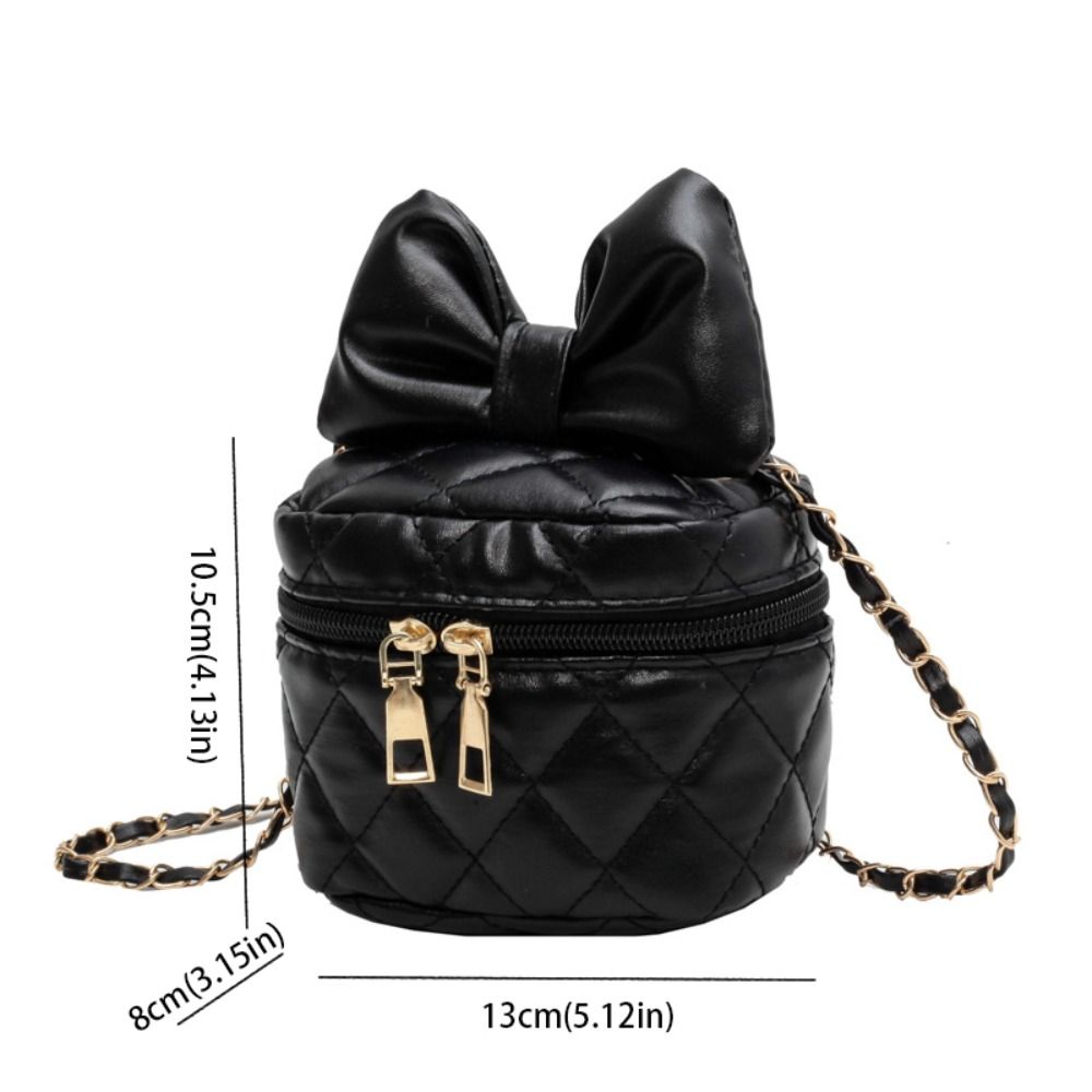 Fashion PU Crossbody Cute Bow-Knot Handbag Bucket Bag