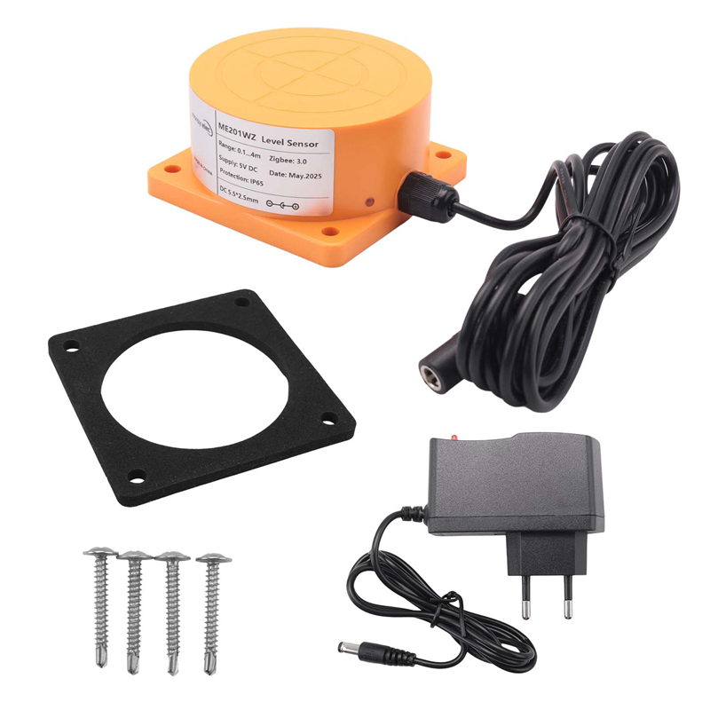 Tuya Smart Zigbee Ultrasonic Water Tank Level Monitor Sensor Real-Time Alerts App Control for iOS & Android EU Plug