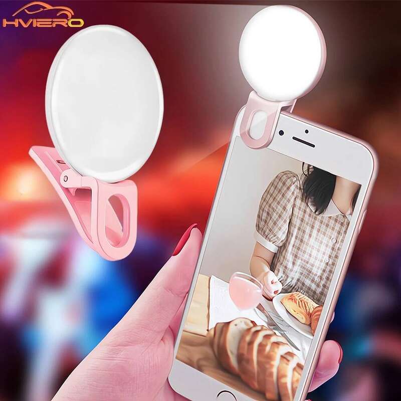 Mini Clip Mobile Phone Fill Warm White Flashlight Night Reading Light Three-block Camera Lens Selfie Artifact Beauty