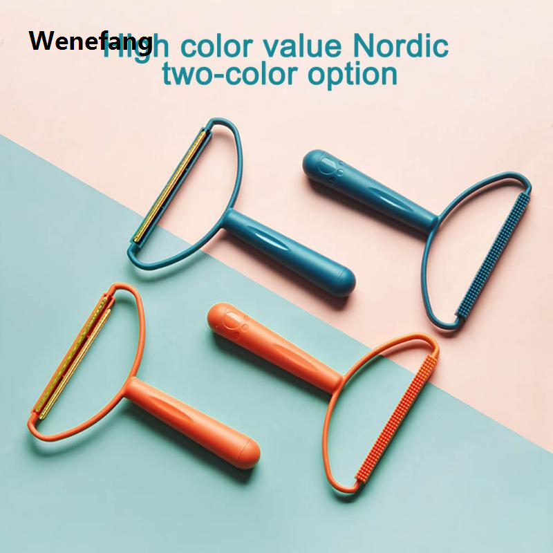 Wenefang transparent bag Portable Hair Removal Agent Carpet Wool Coat Clothes Pet Hair Removing Brush Tool Double Sided Knitting Cleaning Tools
