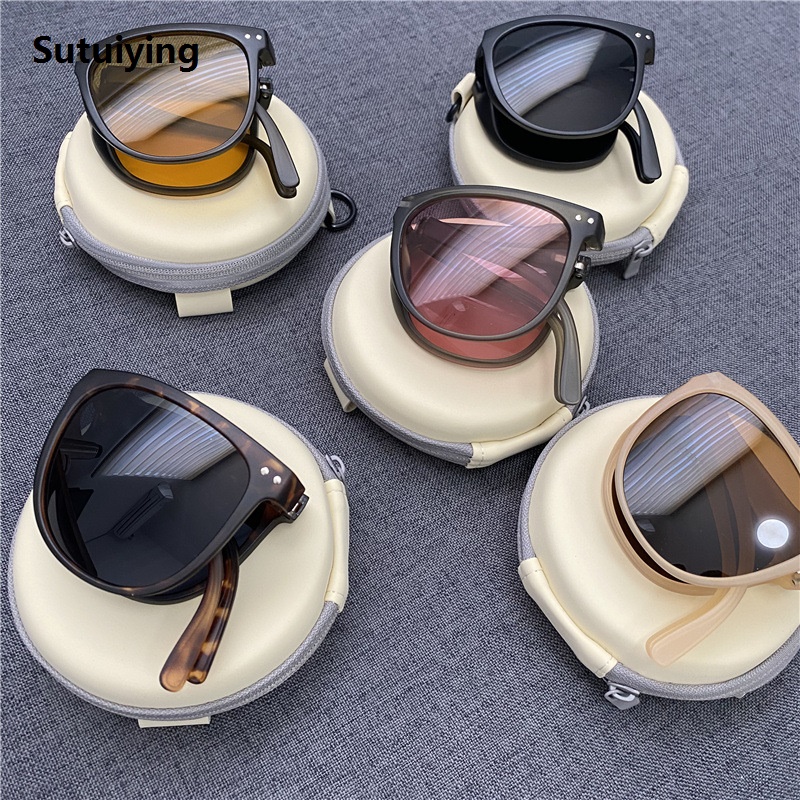 Sutuiying New Women's Fashion Folding Sunglasses Women's Brand Designer New style Glasses UV400 Eyewear Lady Retro Sun Glasses Women's Goggles