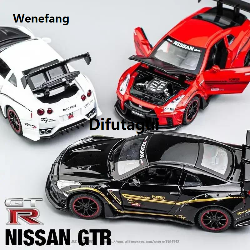 Difutagui 1:32 NISSAN GTR R35 Sports Car Alloy Car Model Diecasts Toy High Quality Hot Selling Vehicles Toy Cars Simulation Kid Toys For Children Gifts Toy