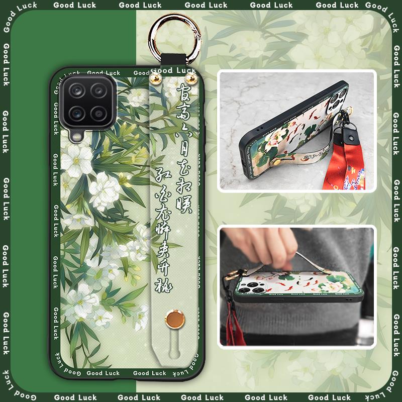 Shockproof ring Phone Case For Samsung Galaxy A12 5G/SM-A125M/A125F Chinese style Wristband for mom Lanyard Durable