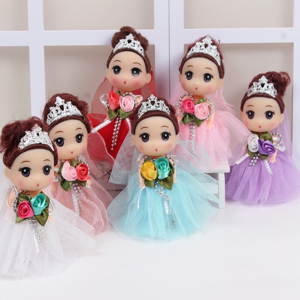 Cute 12 Cm Big Eyes Princess Wedding Dress Birthday Gift Mini Girl Korean Makeup Look Wedding Doll Girls