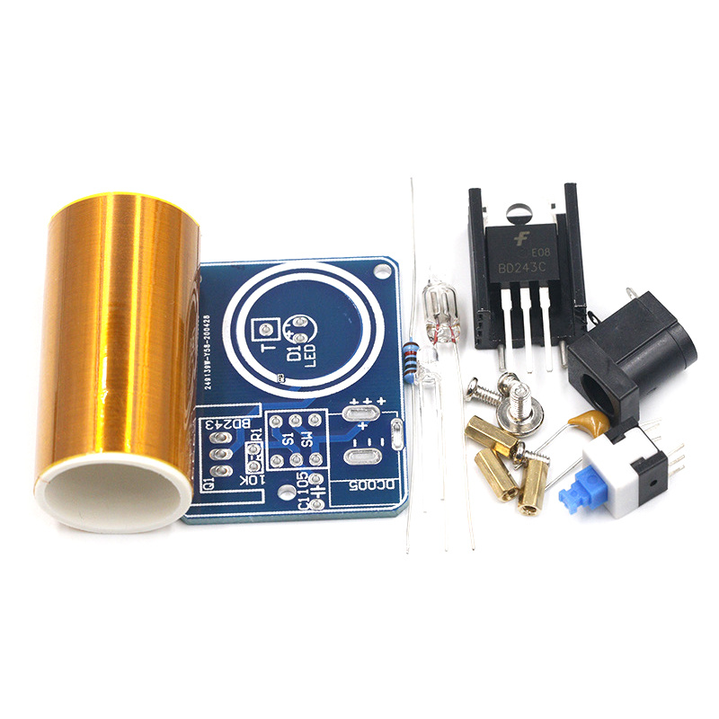 New specials BD243 Mini Tesla Coil Kit Magic Props DIY Parts Empty Lights Technology Diy Electronics BD243C A JUE