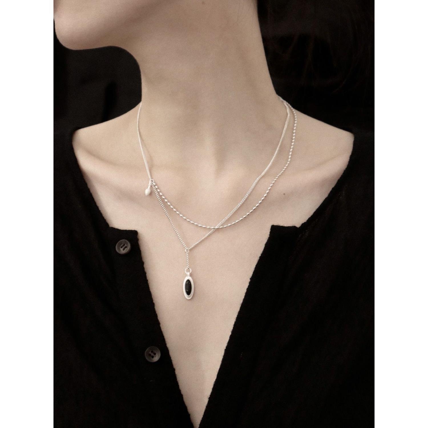 【Top Picks】Blame reputation jewelry year new 925 silver designer niche design high sense cold wind star track double necklace women
