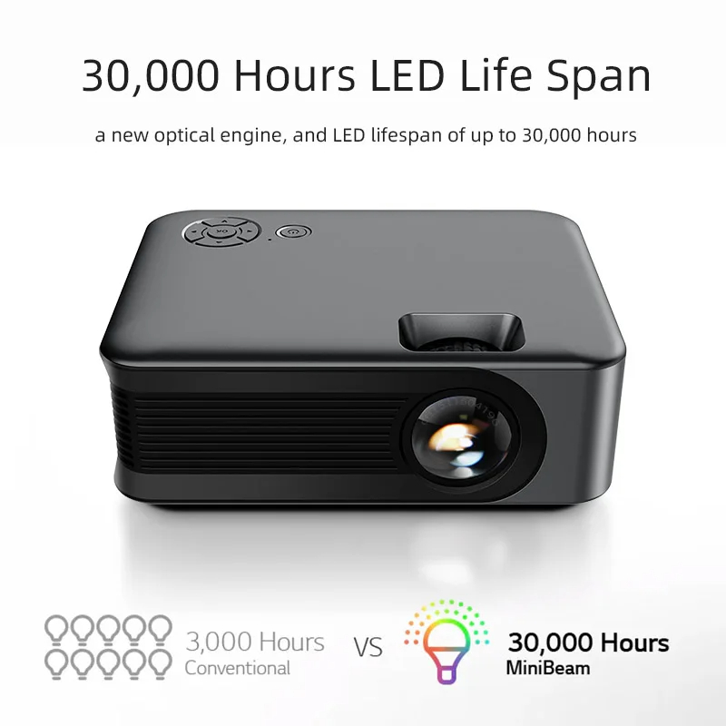 AUN A30C Mini Projector Smart TV WiFi Portable Home Theater 3000 Lumens LED Projector 4K Movie HDMI USB