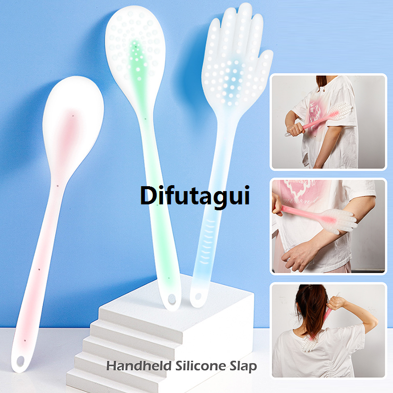 Difutagui 1Pcs Silicone Meridian Slap Board Gua Sha Plate Beating Massage Bat Fifty percent discount For Back Body Massager Detox Massage Stick Blood Circulation