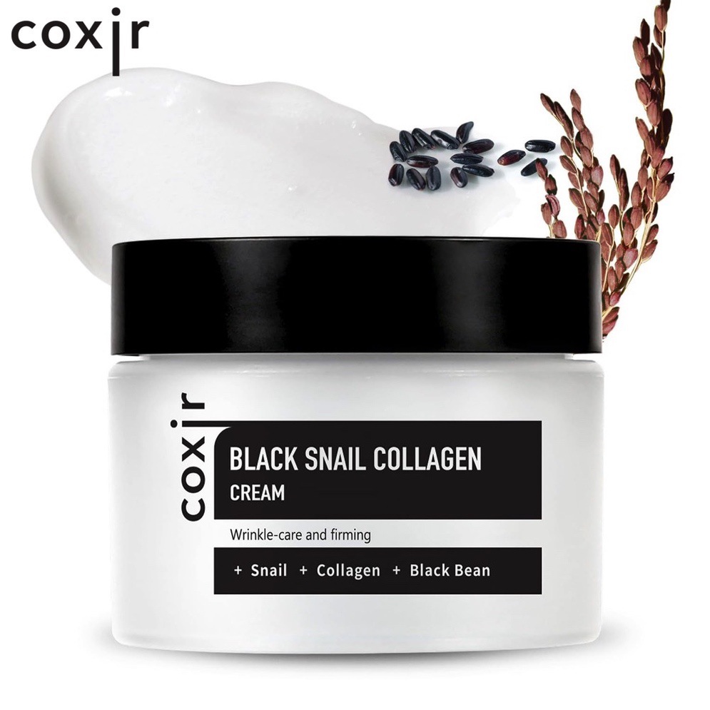 Coxir Black Snail Collagen Cream 50 ml Snail Mucin Black Rice Collagen Korean Skincare