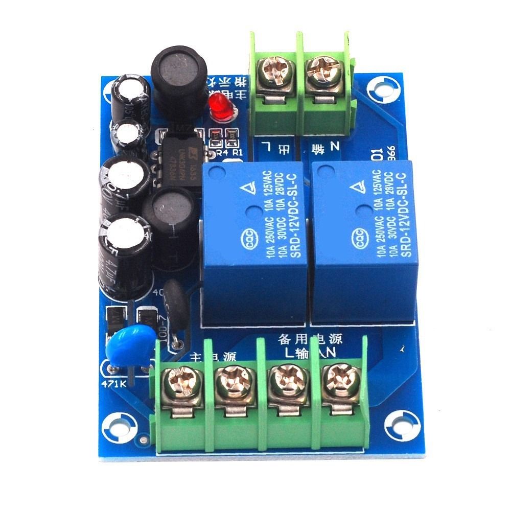 New 220V Power Automatic Switcher 10A 2 In 1 Switch Board Module Transfer Out Power Switching Control Board