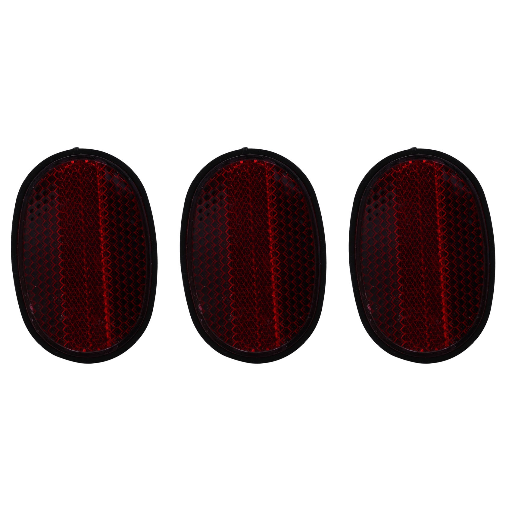 OYPFXMI 3 Pcs Bicycle Rear Tail Reflector Mudguard Oval Warnning Red Black