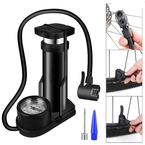 Mini Foot Pump | Portable High Pressure Foot Air Pump Heavy Compressor Cylinder with Pressure Gauge Floor Pump for Motorbike, for Cars, Bicycle, Football, Cycle Pump