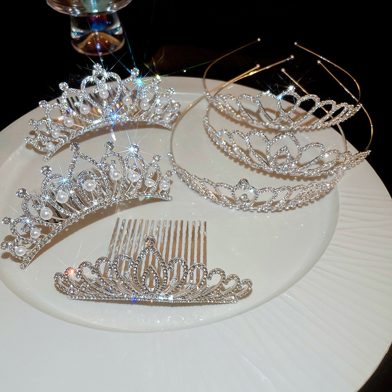 WeihonghunfeiFifty percent discount Rhinestone Crystal Hair Comb Crowns For Women Queen Headbands Princess Hair Accessories Bridal Headdress Wedding Jewelry