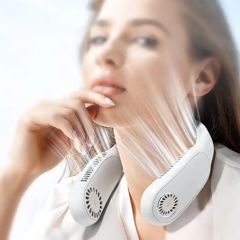Best Mini Neck Fan Portable Bladeless Hanging Neck Rechargeable Air Cooler 3 Speed Mini Summer Sports Fan Outdoor
