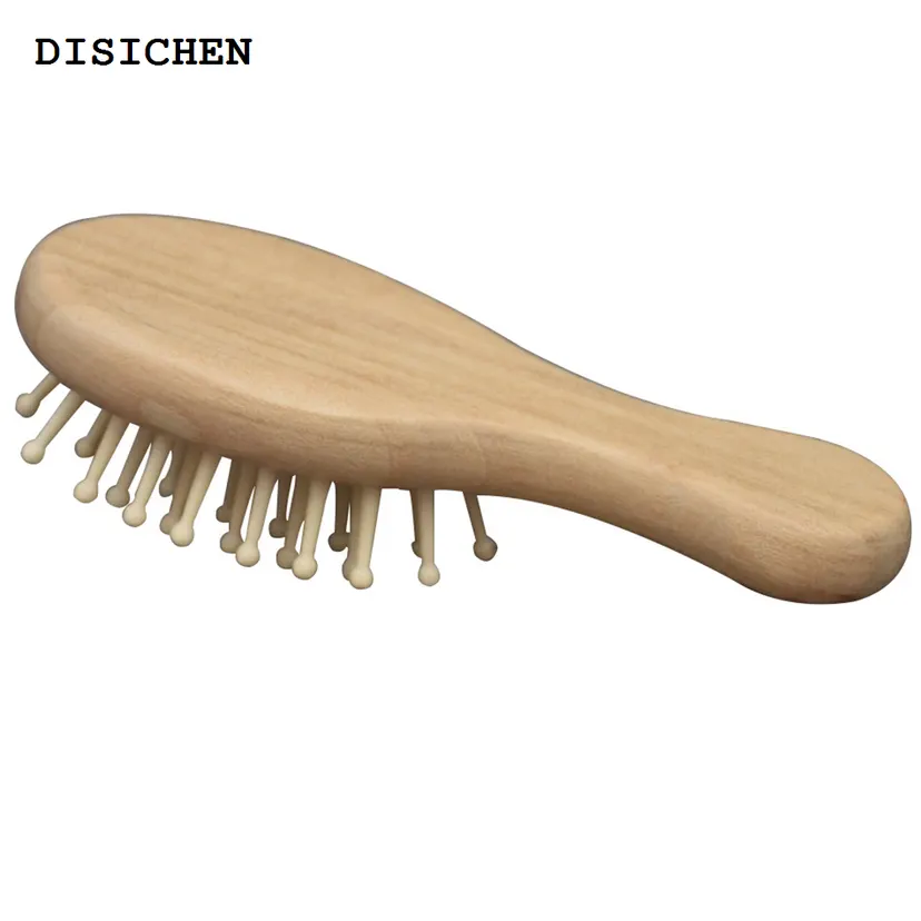 DISICHEN 2025 Health Care Travel Mini Hair Brush Styling Hairbrush Bamboo Wooden Massage Comb Accessories Pocket Hair Comb 12x4x3cm