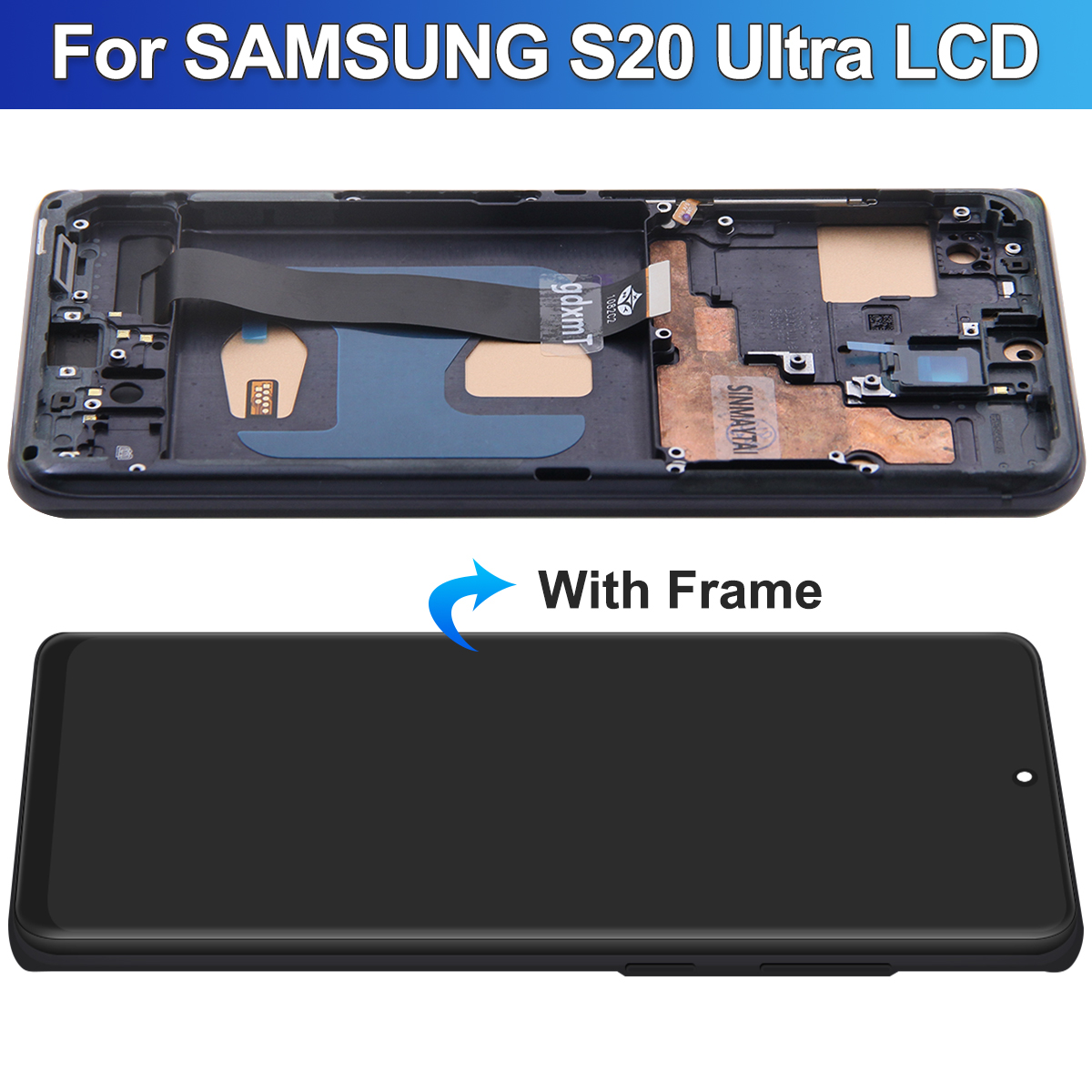 HOT Tested S20 Ultra LCD With Frame For Samsung S20 Ultra 5G LCD G988 G988B SM-G988U Display Touch Screen Digitizer Replacement