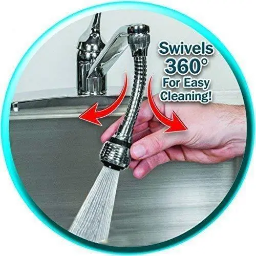 Stainless Steel Flexible Faucet Sprayer Jet Water Saver Tap Filter Extender