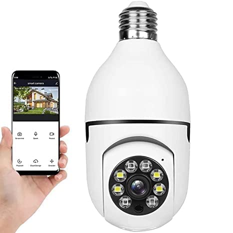 iCSee Bulb Camera Best Quality | 360° WiFi Smart Security Camera with Night Vision, Motion Detection & Two-Way Audio