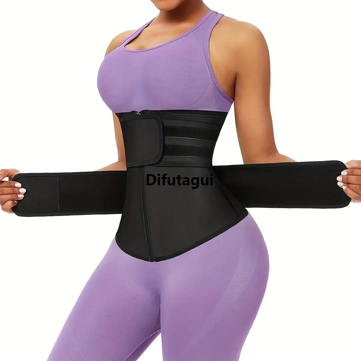 Difutagui Tight Fitting Body Shapewear for Women Order A Size Up Breathable Hot Selling Neoprene Waist Trainer Trimmer Belt Zipper Adjustable Shapers