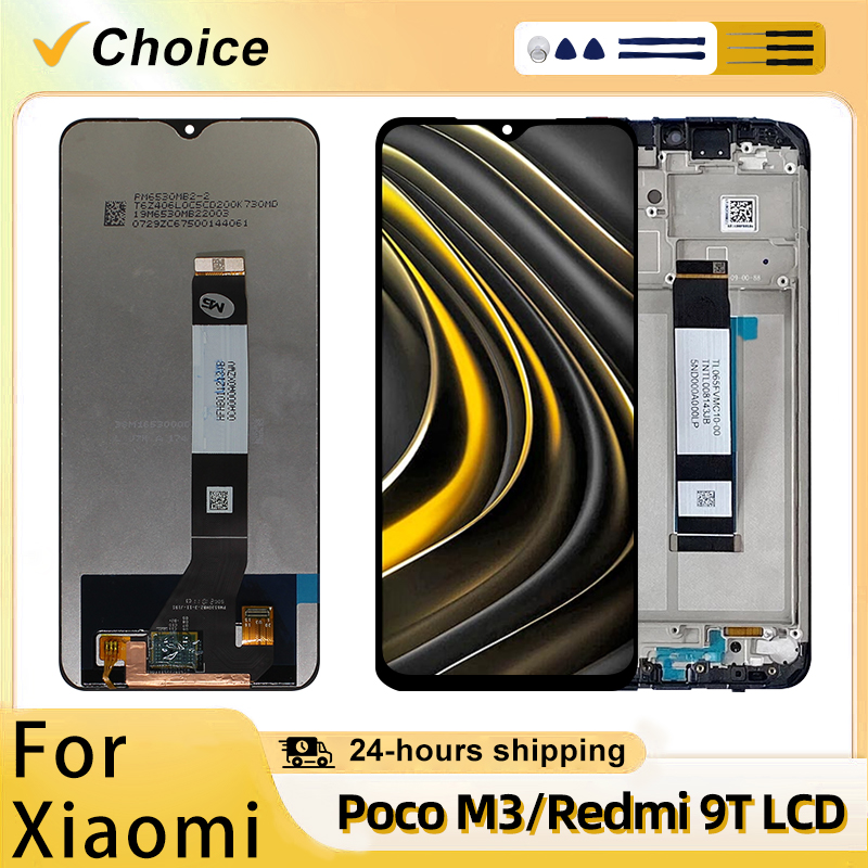 Clearance sale 6.53|IPS Screen For Xiaomi Poco M3 LCD Display Screen Replacement Parts For Redmi 9T J19S M2010J19SG Display With Frame