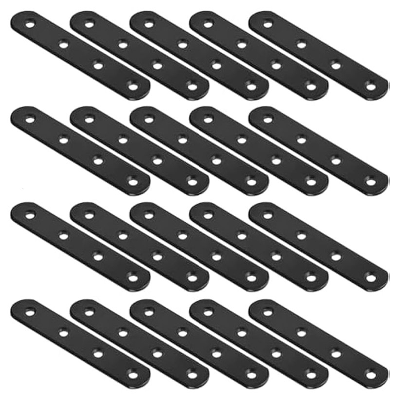 JAERBEE 20Pcs Straight Brackets 4 Inch Straight Brace Flat Mending Plates, Repair Fixing Joining Brackets for Wood Furniture