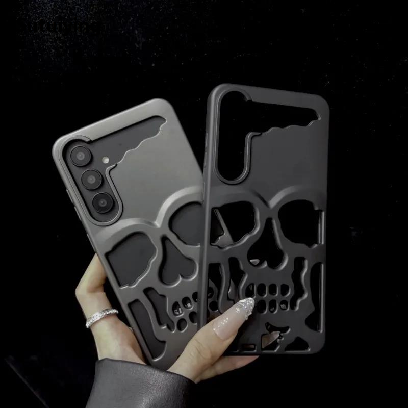 Sutuiying Luxury Matte Cool Hollow Skull Anime Case for Samsung Galaxy S24 Bargain price Ultra S23 Plus S24Ultra Heat Dissipation Shockproof Hard Cover