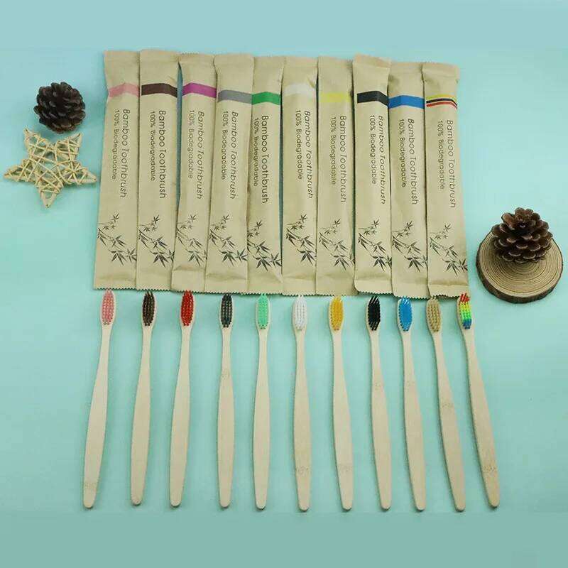 10Pcs Colorful Toothbrush Natural Tooth Brush Set Soft Bristle Charcoal Teeth Eco Bamboo Toothbrushes Dental Oral Care