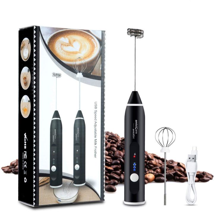 Milk Frother Handheld for Coffee, Rechargeable Electric Hand Foamer Blender for Drink Mixer, Beater