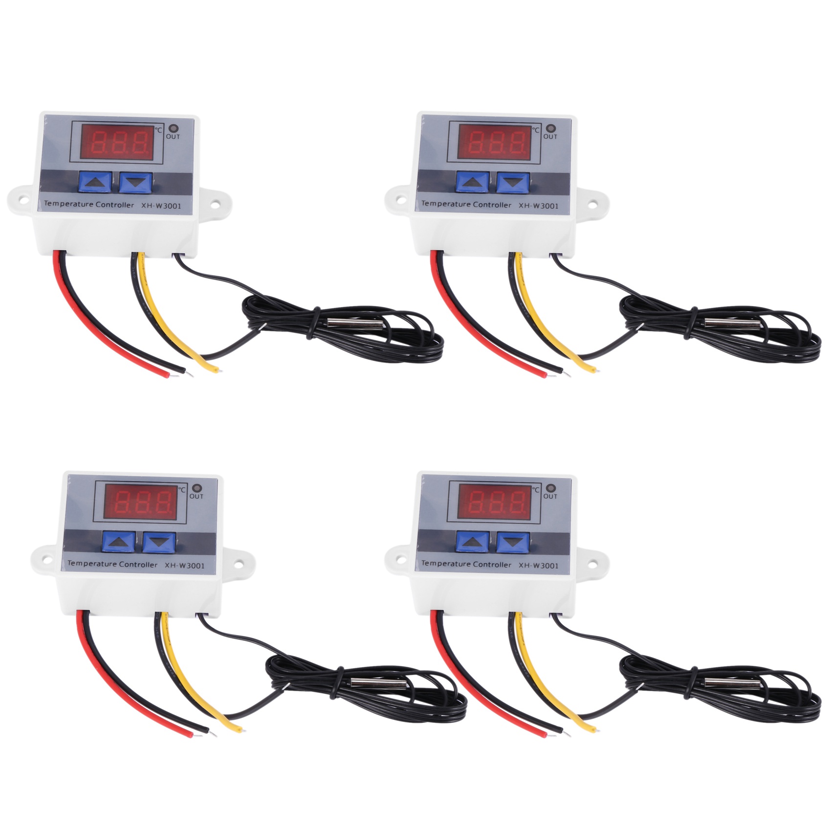 fasdaga 4X 220V Digital LED Temperature Controller 10A Thermostat Control Switch Probe New