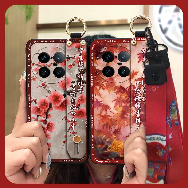 old lady Durable Phone Case For VIVO X90 Pro+ 5G/X90 Pro Plus/V2227A Chinese style Phone Holder Wristband Anti-dust ring