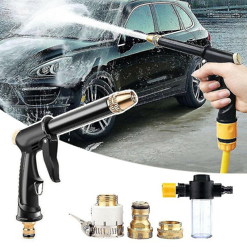 New High-Pressure Brass Nozzle Spray Gun for Car Wash, Garden Watering & Window Cleaning, Durable Water Jet Hose with Adjustable Nozzle