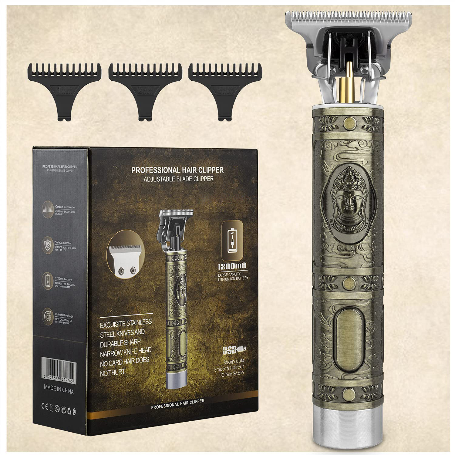 Professional Electric Hair Trimmer Barber Shaver Trimmer Beard Men Hair Cutting Machine for Men