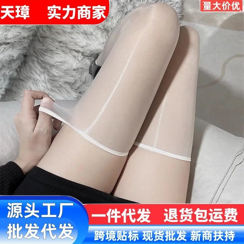 boundless over-the-knee socks real oil shiny aurora thigh stockings ultra thin sexy black stockings long distribution dropshipping