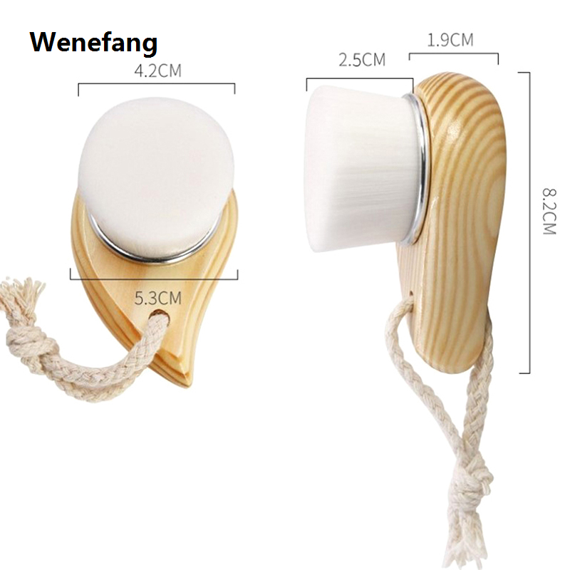 Wenefang Blackhead Deep Cleaner Beauty Facial Massage Brush Facial Care Wooden Handle Facial Cleansing Brush Soft Fiber Hair Exfoliating