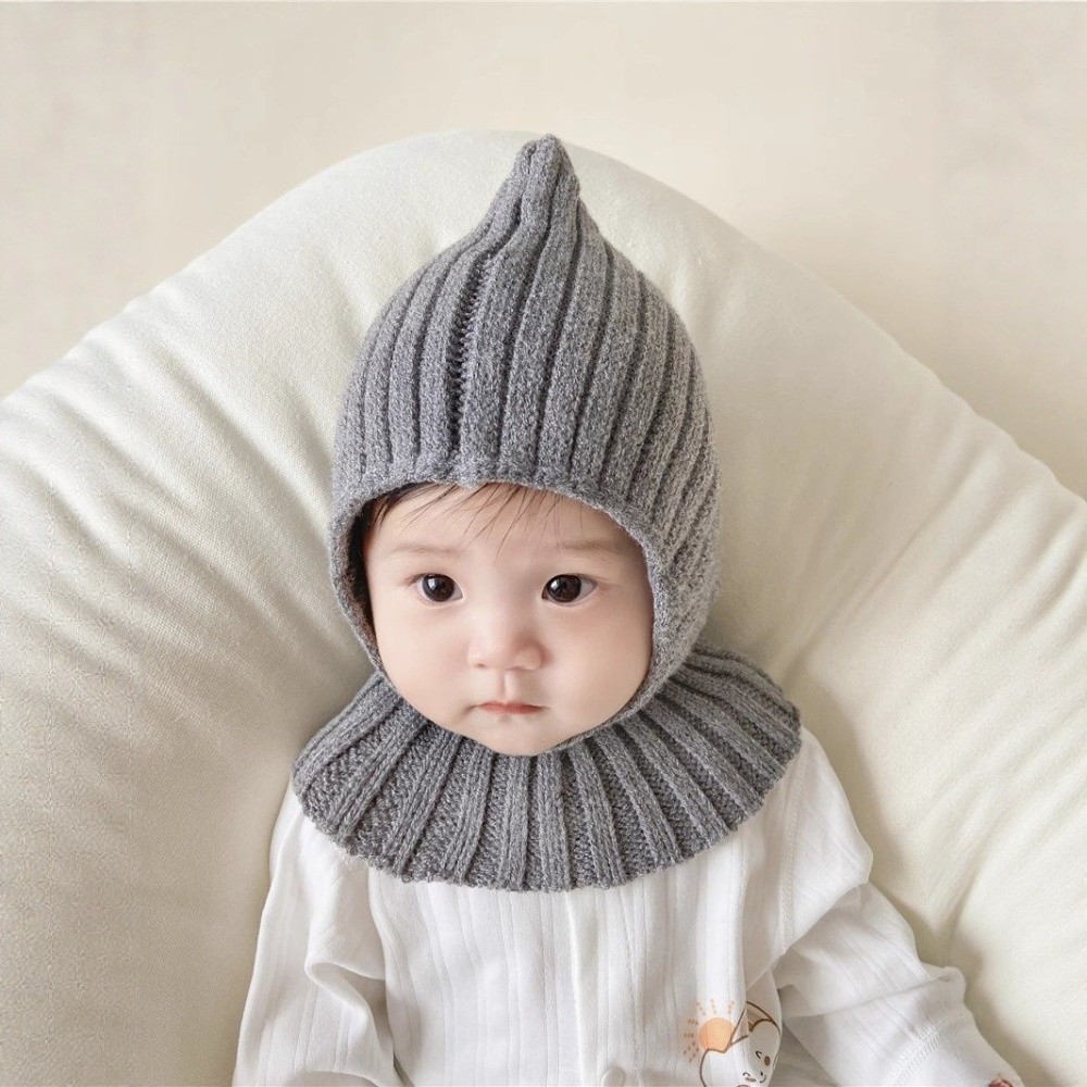 New Warm Baby Hat Scarf Set Windproof Coldproof Balaclavas Knitted Polar Fleece Ear Protection Hat Outdoor Sports