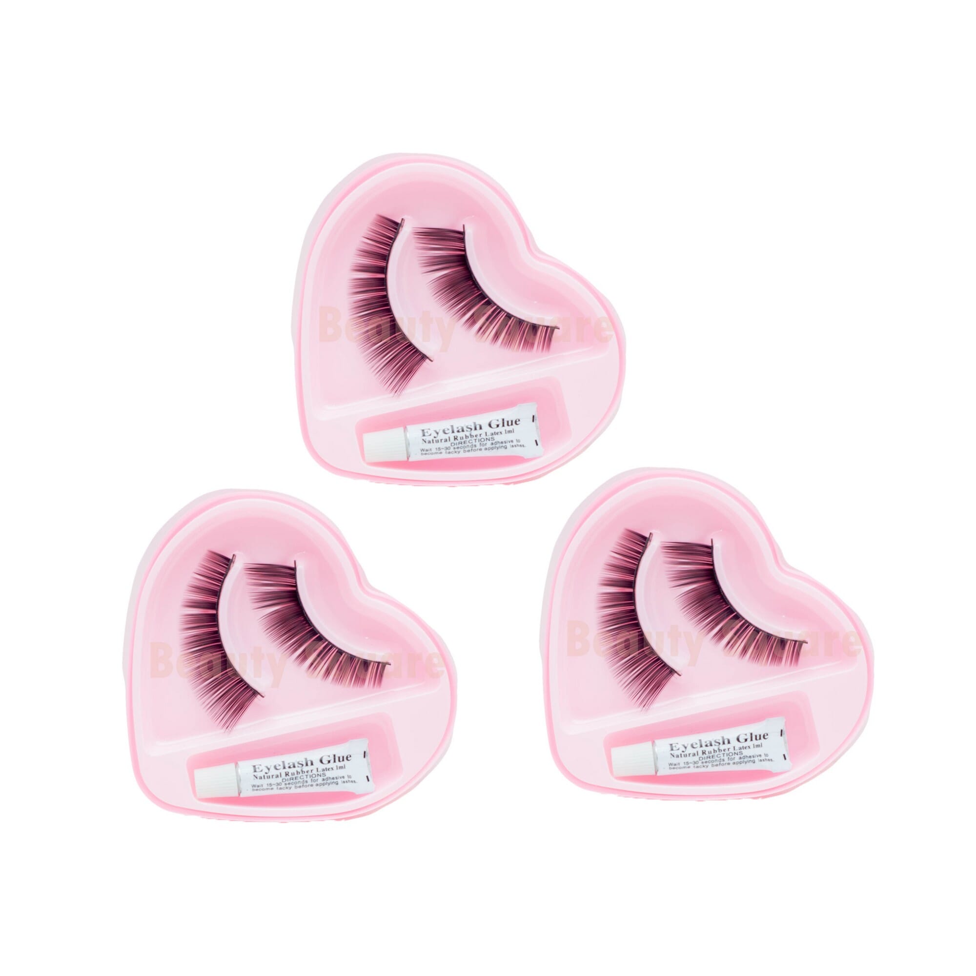 Eyelash With 1ml Glue - 3 Pairs Combo
