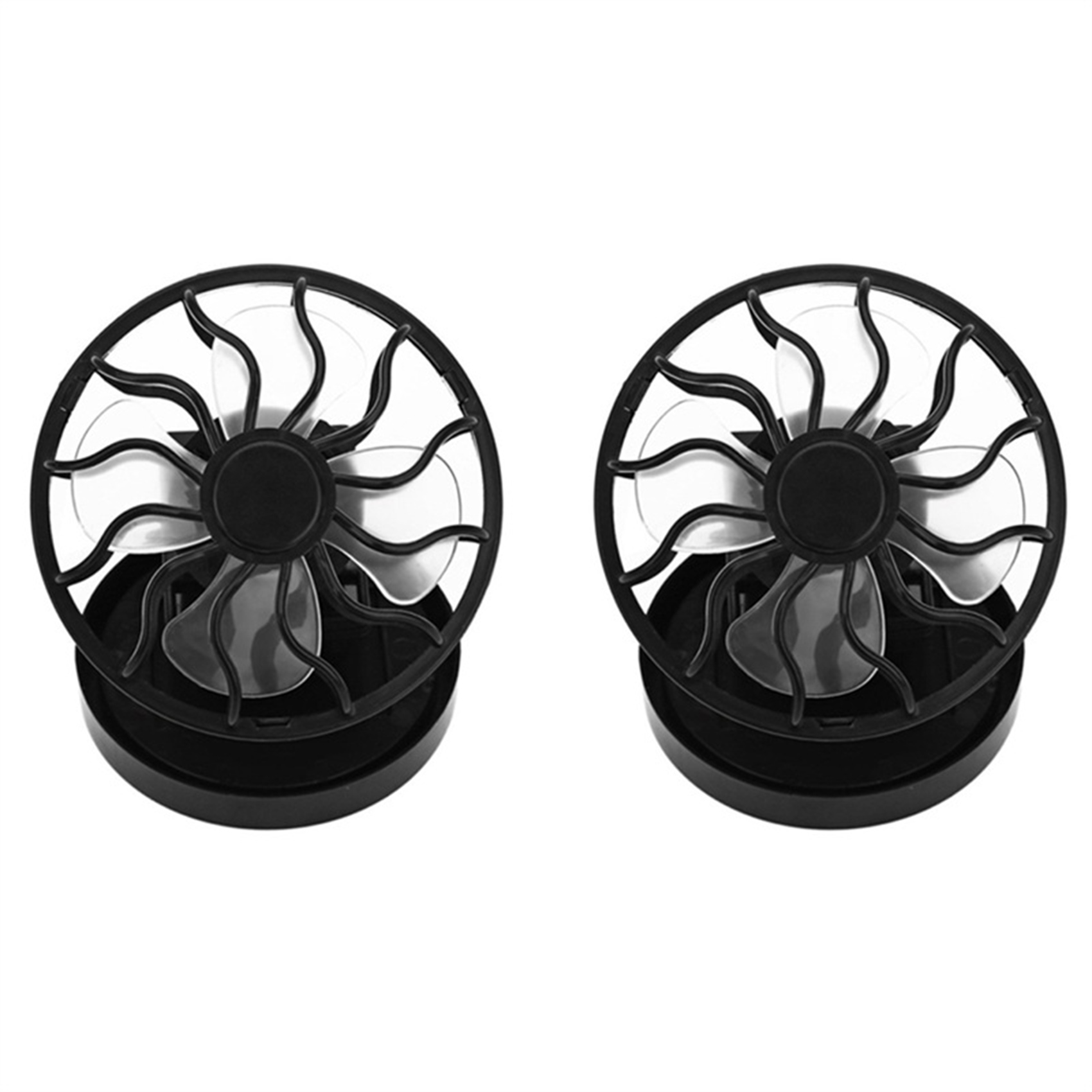 2PCS Portable Powered Fan Clip Climbing Cooling Fan Camps Wilderness Summer Hand Held Hat Cap Fan