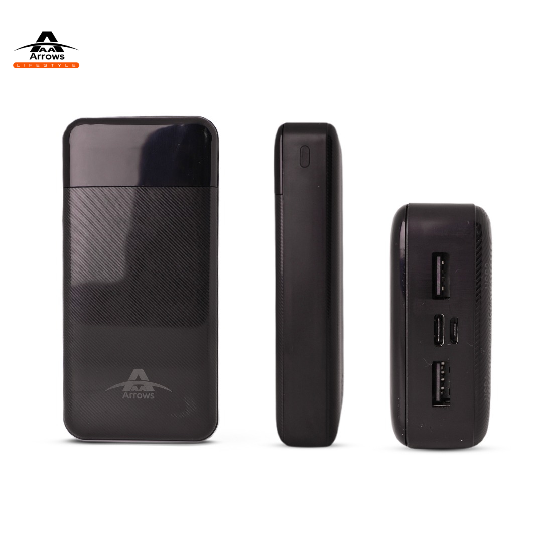 ARROWS Powerbank Model 8002 I 20000 mah Battery I LED Display Battery Percentage I Six Months Warranty