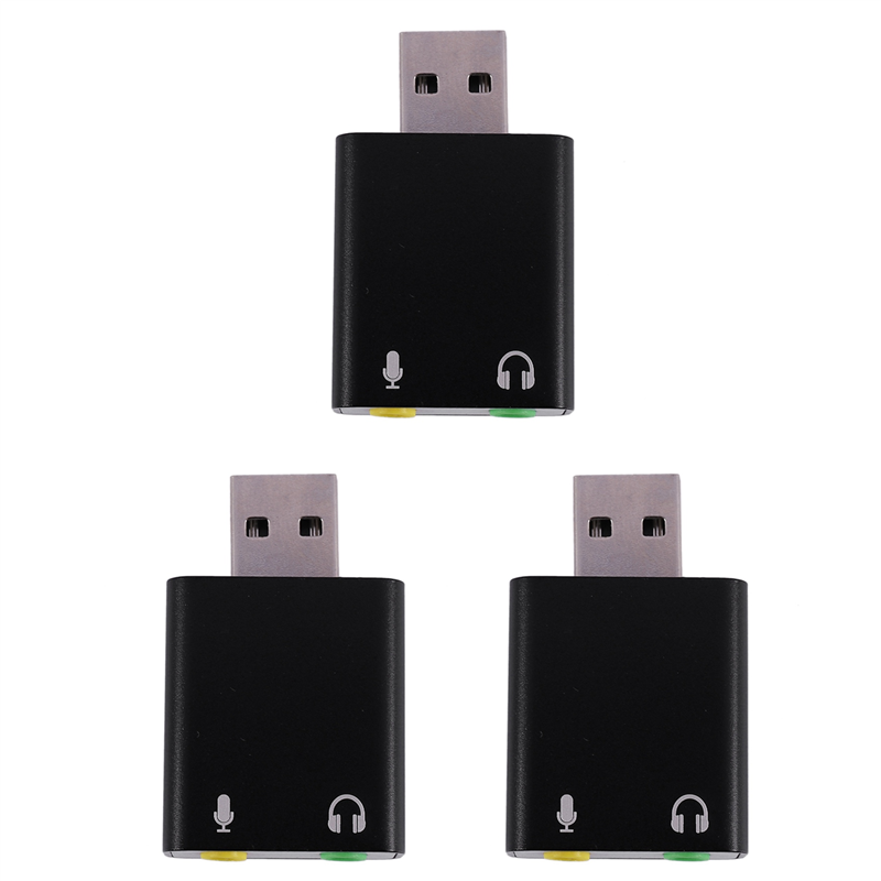 FORIDE 3X 7.1-Channel Aluminum Alloy USB Sound Card Computer External Sound Card USB7.1 Sound Card Analog Sound Card