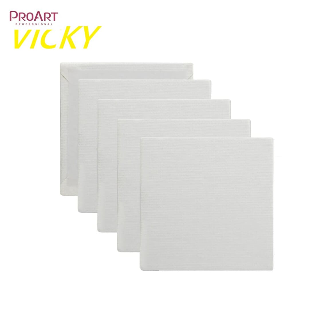ProArt Vicky Mini Canvas Board 3x3 inches (Pack Of 5)-Professional Quality