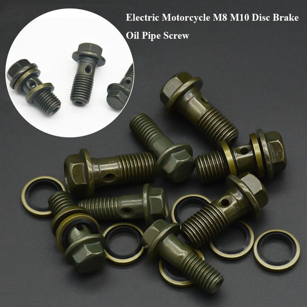 High Quality M10 Electric Motorcycle Bolt Upper and Lower 8/10mm Oil Pump Screw Pump M8 Caliper Electric Bike Accessories